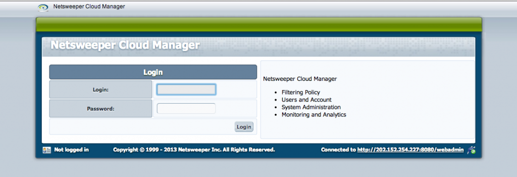 Figure 6: Netsweeper control panel installed on ISP Excelcomindo Pratama Pt.