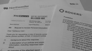 Some of the responses from Canadian telecommunications companies to AMI-facilitated requests