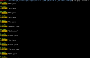Mapping of smali files in com/aps directory to java source code.