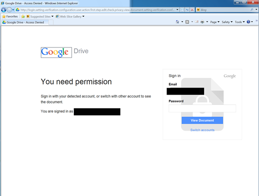 عکس ۸: صفحه جعلی ورود به گوگل درایو
