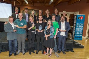 Citizen Lab Ron Deibert with EFF Pioneer Awards winners and presenters 