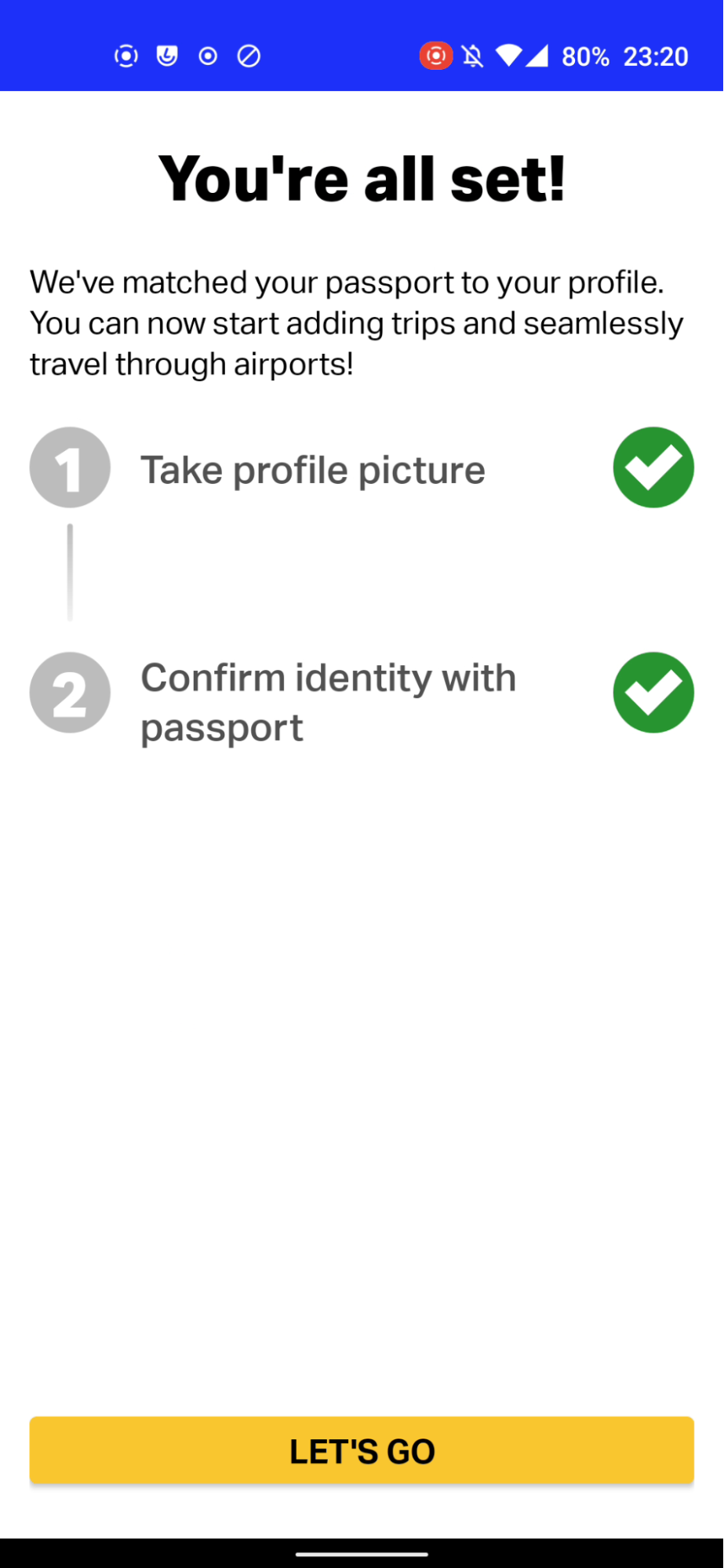 Figure 7: Success message after faking a passport NFC scan