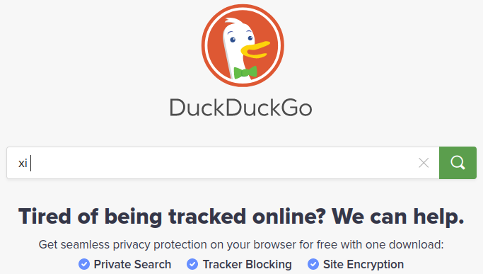  DuckDuckGo provides no autosuggestions for “xi␣”