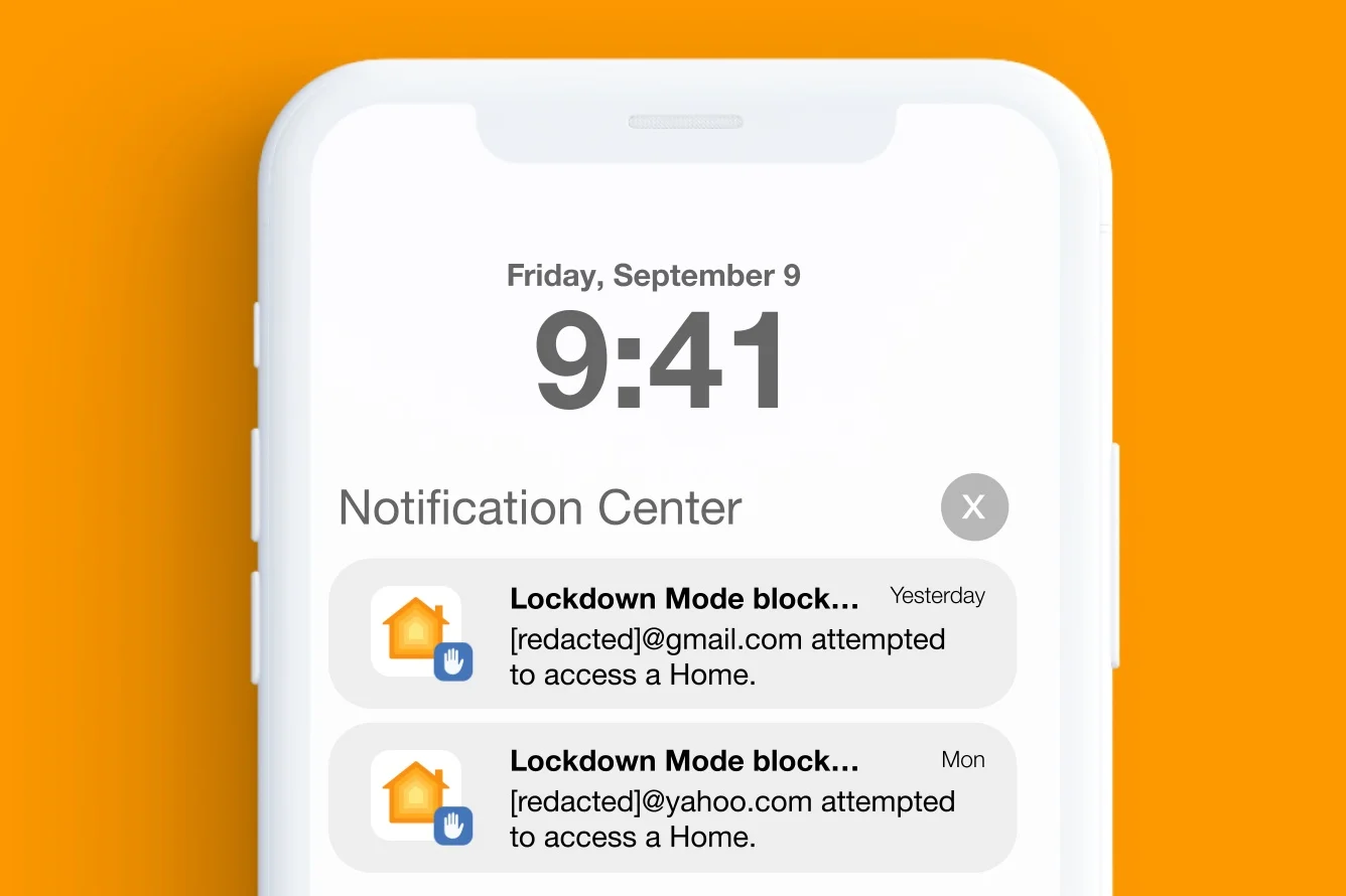 notificación alerta en modo lockdown de Apple