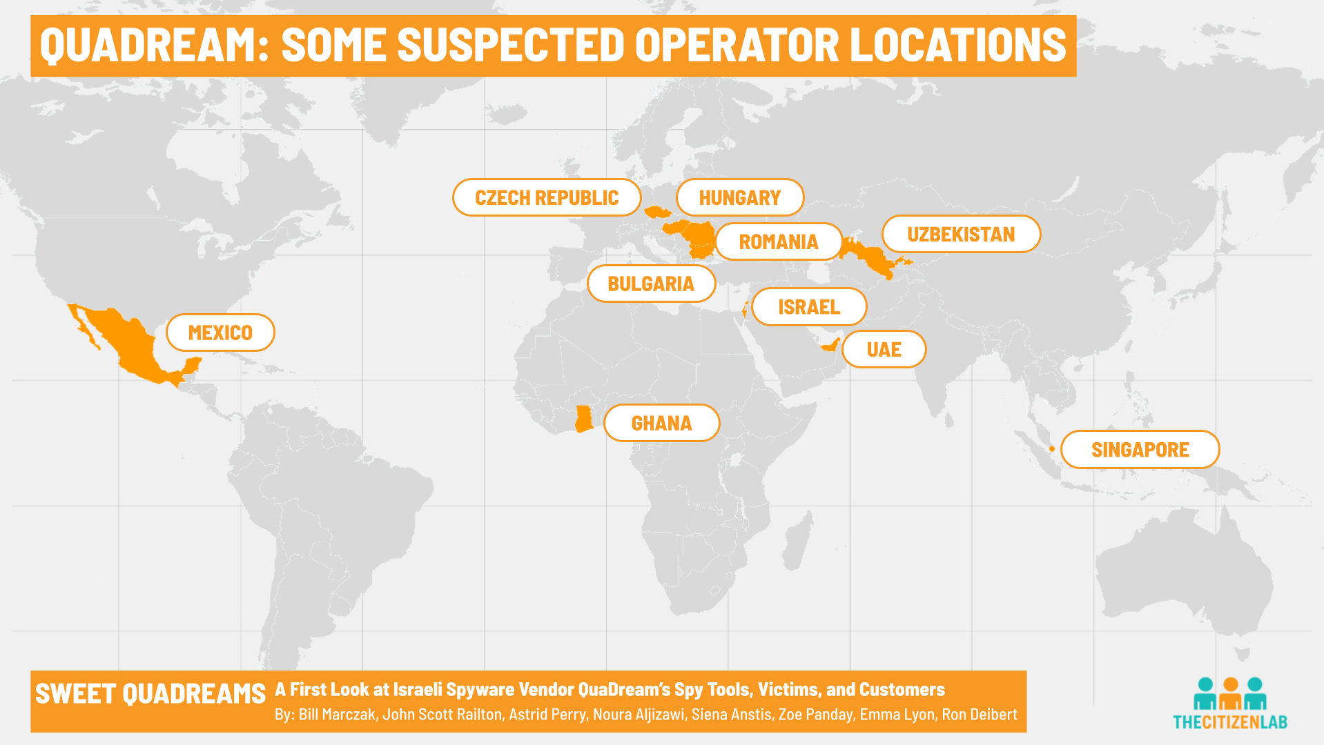 countries hsting quadream servers