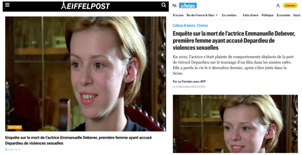 Article posted on eiffelpost[.]com (a confirmed PAPERWALL website), left, and the original published by the real French newspaper Le Parisien, right